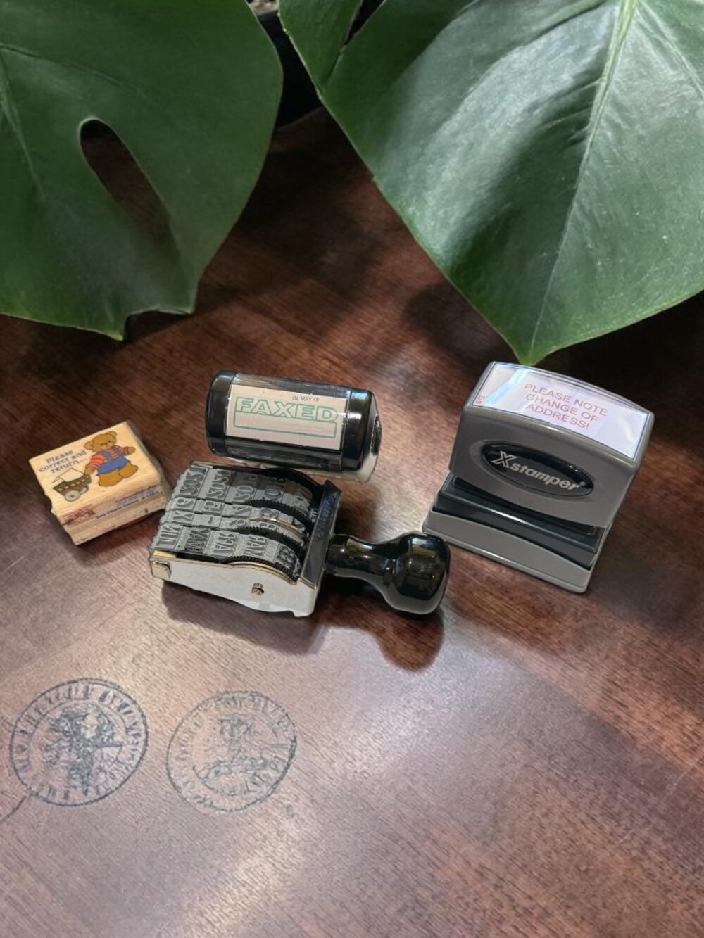 Set of 4 Rubber Ink Stamps